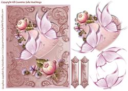 Pink Butterfly and Flora