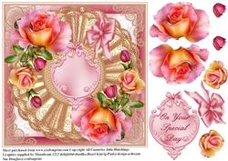 Glowing Roses on a Satin Doily