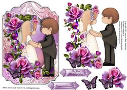Wedding Bride and Groom Shaped Card Topper