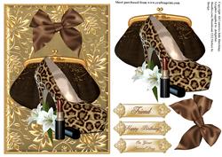 Gilded Gold Frame with Shoes and Handbag