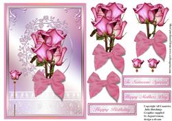 Roses on a Shimmering Lace Card Front