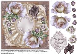 Coffee and Cream Roses Card Topper
