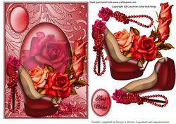 Red Rose,shoes and Pearls Card Front