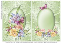 Insert to Floral Green Shimmering Frame