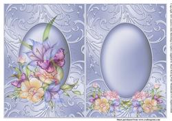 Insert to Go with Floral Blue in Shimmering Frame