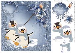Ice Penguin Fun Card Topper