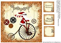 Steampunk Santa Christmas Card Topper