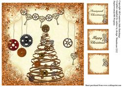 Steampunk Christmas Tree Card Topper