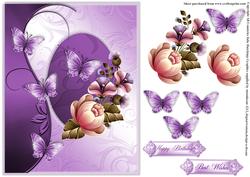 Floral Passion with Purple Border Card Front