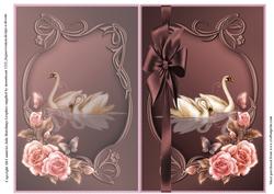 Two Swans in Mocha Quick Card