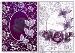 Two Silver Frames with Roses and Butterfly Card Frames
