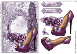 Purple Glimmer Peep Toe Card Front
