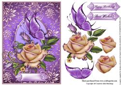 The Peach and Lilac Rose Card Front