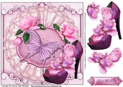 Rose Peep Toe Shoes Card Topper