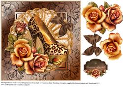 Touch of Class Shoes in a Copper Lace Frame Card Topper