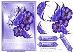 Blue Flora and Flutters Card Front