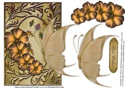 Butterfly in a Swirl Frame Card Front