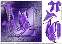 Lily Flutters and Pearls Card Topper