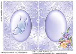 Insert to Powder Blue Floral Card Front