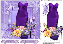 The Purple Dress and Floral Shoe Card Topper