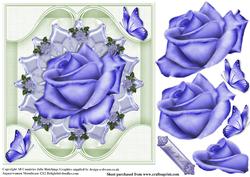 The Blue Rose Topper on Pastel Mint Frame Card Topper