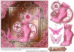 Steampunk Style Boot on Copper Card Topper