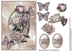 Roses and Baby Breath in Gorgeous Shimmering Frame