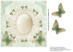 Insert to Cream and Green Butterfly's Card Topper