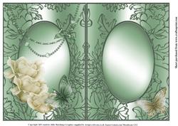 Insert to Cream and Green Butterfly Card Front