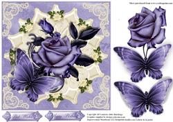Purple Rose Card Topper