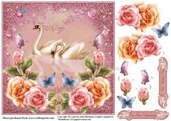 Swans Card Topper for Wedding Day/wedding Anniversary