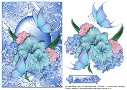Forget-me-nots in Shimmering Blue Frame