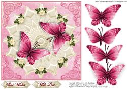 Pretty Pink Butterfly Card Topper
