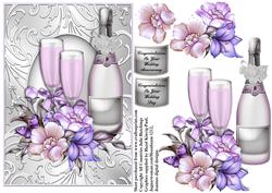 cup352281_1483 - Congratulations Champagne Wedding Day/anniversary Card Front