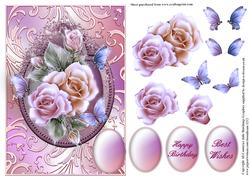 Shimmering Rose Frame Card Front