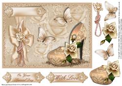 The Cream Rose Shoe Card Topper
