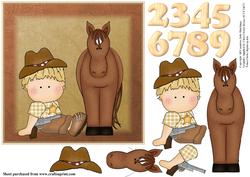 Cowboy Birthday Boy Ages 2-9 Card Topper