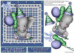Elephants Never Forget Birthday Card Topper