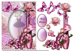 The Ballet Shoes in Shimmering Frame Card Front