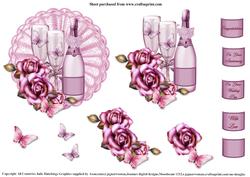 Pink Champagne Wedding/anniversary/congratulations