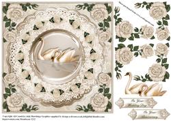 Swans Wedding/anniversary Card Topper