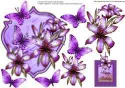 Shaped Purple Lily Card Topper