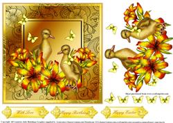 Cute Goslings Card Topper
