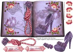 Lilac Shoe Book Style Card Topper