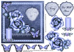 Blue Rose Sorry/get Well Card Topper