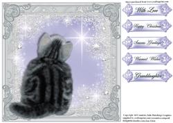 Through the Frosty Window Cat Card Topper