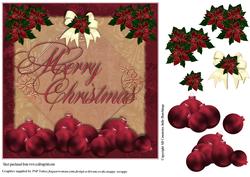 Merry Christmas Baubles Card Topper