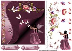 Fairy Flutters with Pink Flora Card Topper