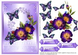 Beautiful Purples Flora in Shimmering Frame