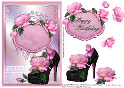 Pink Rose Shoe in Shimmering Lace Frame